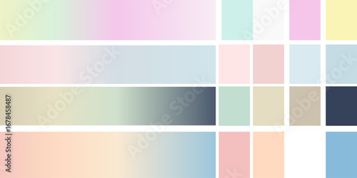 Modern pallete of flat design. An example of a color palette. Forecast of the future color trend. Pastel color. Vector graphics. Eps 10. Isolated on white background.