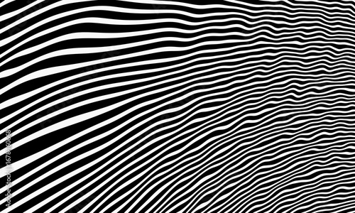 Wallpaper Mural Abstract wavy black and white stripped  lines Torontodigital.ca