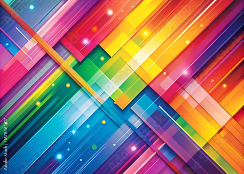 Abstract Geometric Shapes Colorful Background. Digital Art