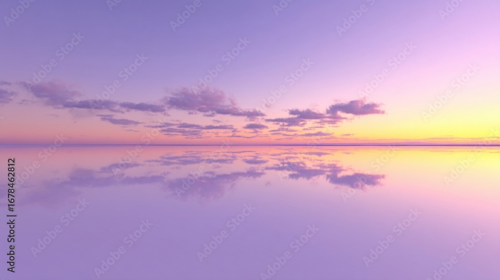 Fototapeta premium Stunning sunset over the vast salt flats of Salar de Uyuni in Bolivia,