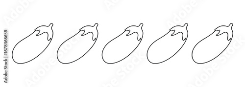 WebFresh eggplant outline for healthy eating promotions, simple farm to table design, perfect for organic food brands, clean eating campaigns, and vegetarian recipe websites