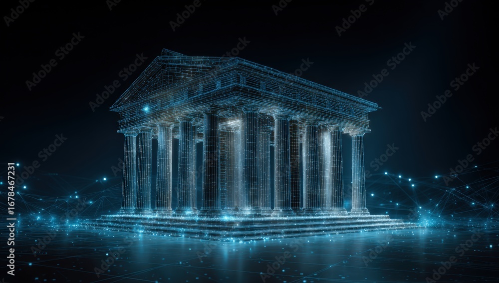 Obraz premium Digital representation of an ancient temple