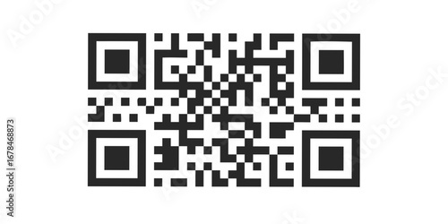 A clean modern dark gray qr code graphic with a simple minimalist design on a black background