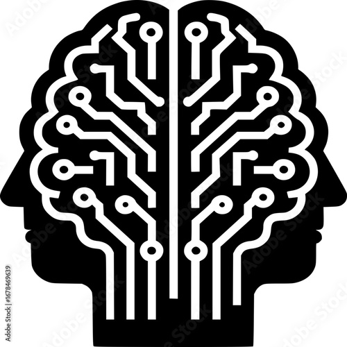 Brain-Computer Fusion: An evocative graphic of a human brain intertwined with circuit board patterns, symbolizing the convergence of human intellect and cutting-edge technology. 