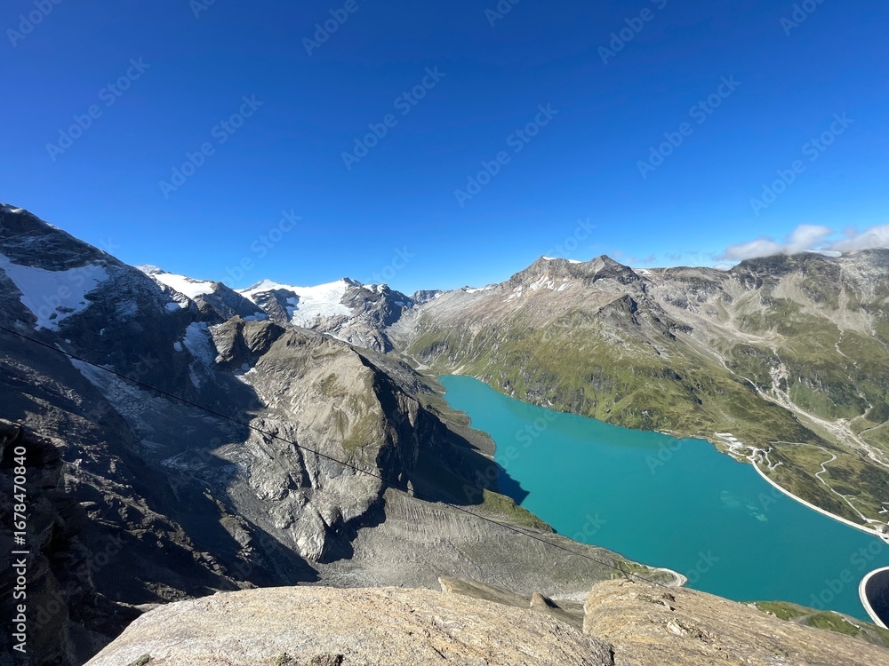 Obraz premium Wanderung Stauseen Mooserboden Kaprun Salzburg