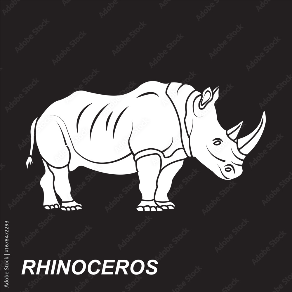 Fototapeta premium one-horned rhinoceros icon