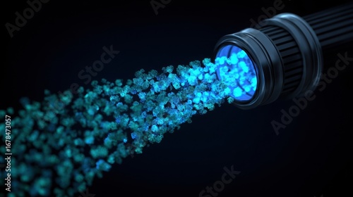 Futuristic Airborne Visualization with High Fidelity Water Spray Effect in Concept Art Style