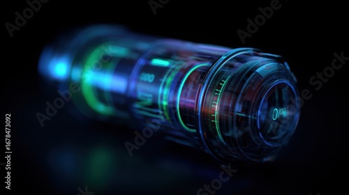 Futuristic Transparent Design Concept with High Fidelity and Neon Glow Effects
