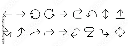 WebEnhance your designs with this versatile set of minimal black arrow icons for navigation, direction, and user interface elements, perfect for modern websites and apps