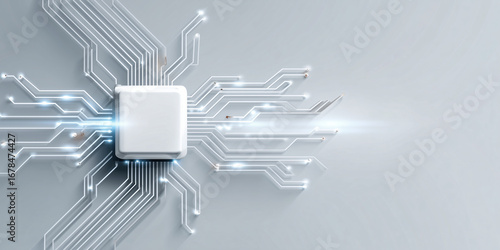 Futuristic Image of a computer processor, demonstrating technology's power and innovation 