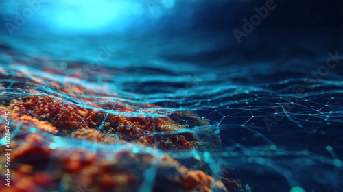 Visually Striking Depiction of Carbon Capture Technologies in Ocean Environment