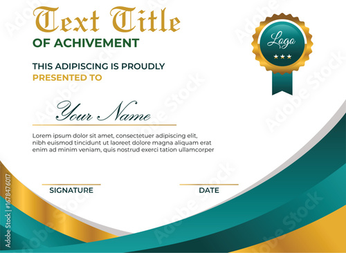 Elegant Certificate of Achievement Template Vector Design