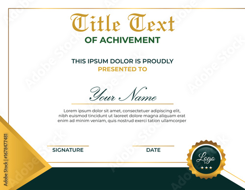Elegant Certificate of Achievement Template Vector Design
