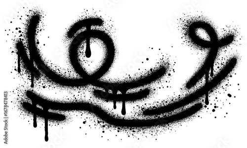 Wind graffiti with black spray paint for concept design.