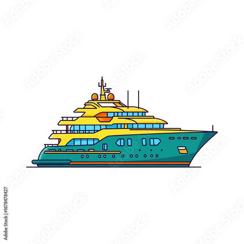 luxury yacht cruising a modern superyacht sailing on open water for travel and luxury lifestyle purposes