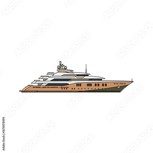 Luxury yacht illustration a sleek vessel at sea showcasing modern marine engineering ideal for travel blogs.