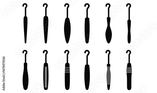WebStylish umbrella icons in black and white offer versatile design elements to enhance any project with a touch of simple elegance and weather protection awareness for a creative graphic asset