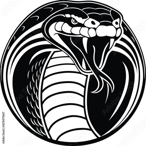 Cobra Snake Icons, Aggressive Hooded Vectors in Graphic Styles
