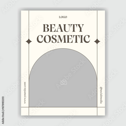 Elegant and modern social media template for beauty and cosmetic product promotion design