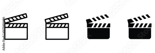 WebMovie clapperboard icons for filmmaking projects, a simple yet professional graphic element that speaks to entertainment, film production, and the collaborative spirit of cinema