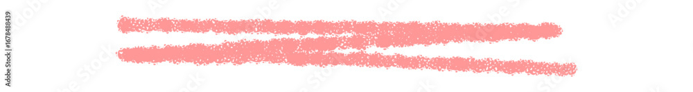 Obraz premium Pink crayon underline with hand drawn stroke and rough pastel line. Scribble graphic with highlight effect in a handdrawn style. Artistic element uses textured form and sketch style for banner or