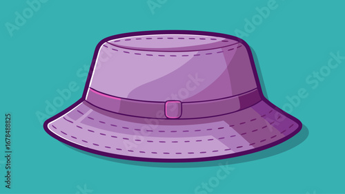 A hat with a blue band is drawn on a blue background. The hat is a simple design with a focus on the color and the band