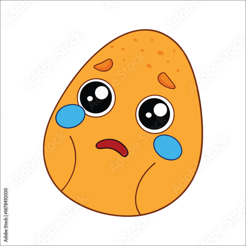 Potatoes Character Expression, Sad Potatoes Character Illustration