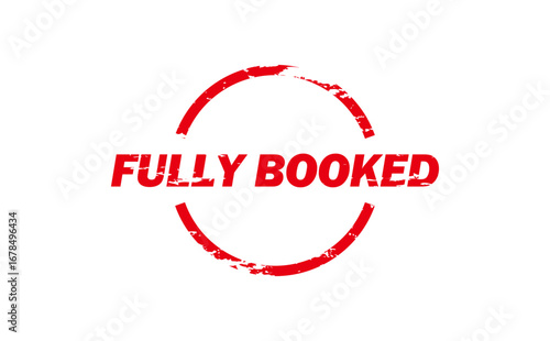FULLY BOOKED - FULLY BOOKED text written on Red Rubber Stamp 
