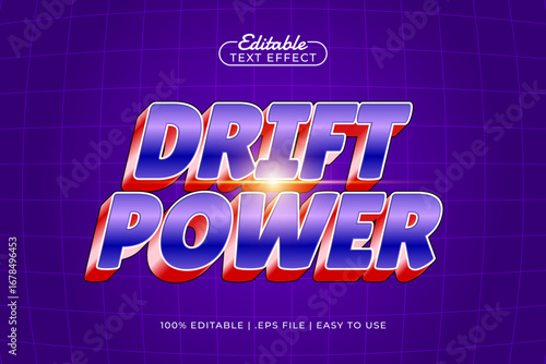 drift power editable text effect with a race and speed text style