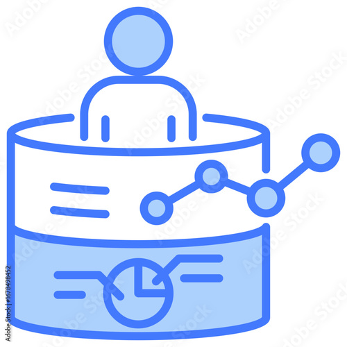 Data Analytics Blue Icon