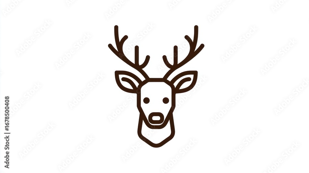 Fototapeta premium Deer head line art illustration