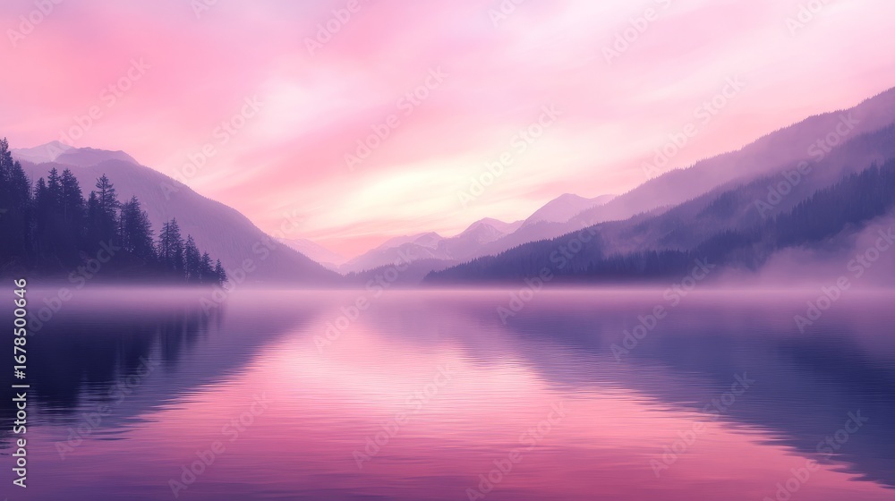 Fototapeta premium Misty Morning Reflection