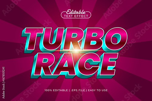 turbo race editable text effect with a race and speed text style