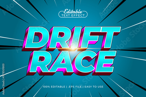 drift race editable text effect with a race and speed text style
