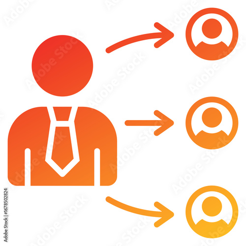 Coordination Glyph Gradient Icon