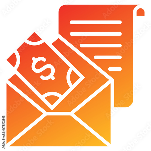 Salary Glyph Gradient Icon