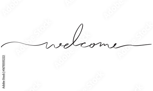 welcome text font calligraphy hand written lettering script black color object welcome business message greeting card banner happiness idea welcome template label wedding hospitality welcome celebrate