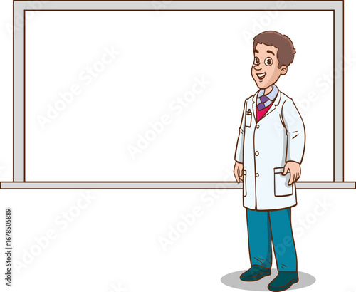The young teacher is making a statement in front of the class.University or college teacher giving lecture in classroom