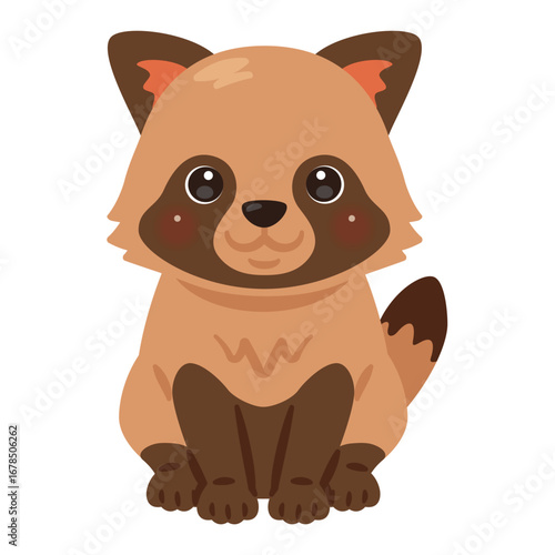お座りしたタヌキのイラスト