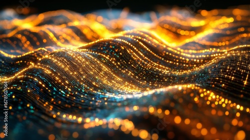 Illuminating neural network processes digital data streams cyber environment abstract concept technology