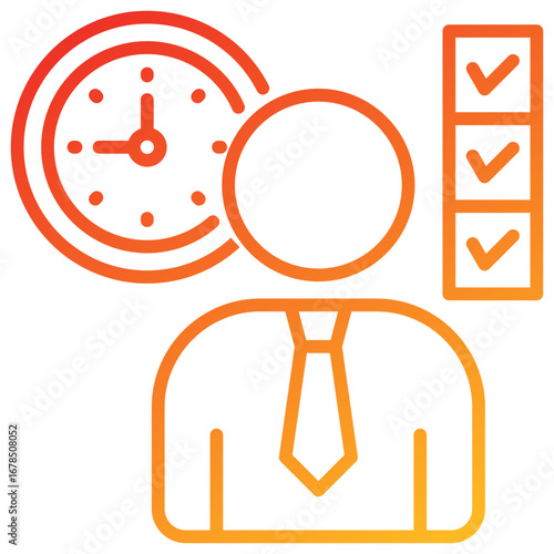Attendance Line Gradient Icon