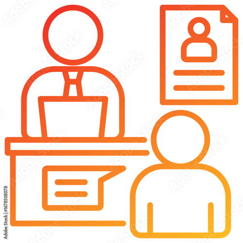 Job Interview Line Gradient Icon