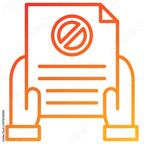 Resignation Line Gradient Icon