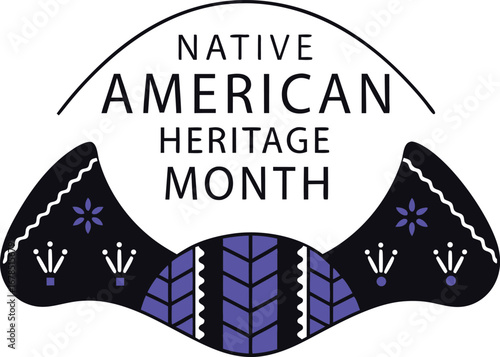 Native american heritage month logo for celebrating culture and history