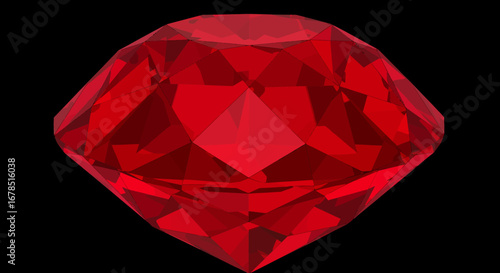 Brilliant red vector diamond gemstone, PNG format, perfect for jewelry design, luxury branding, and elegant presentations.  High-resolution image with transparent background, ideal for digital