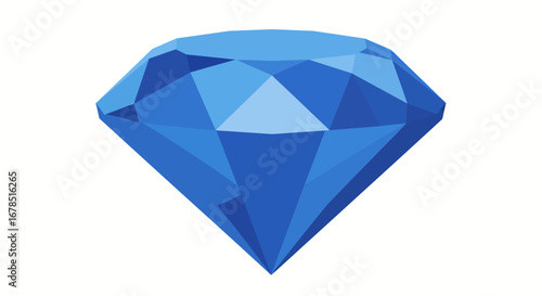 A captivating blue diamond vector illustration showcases its multifaceted brilliance, ideal for jewelry designs, luxury branding, or adding a touch of elegance to any visual project.