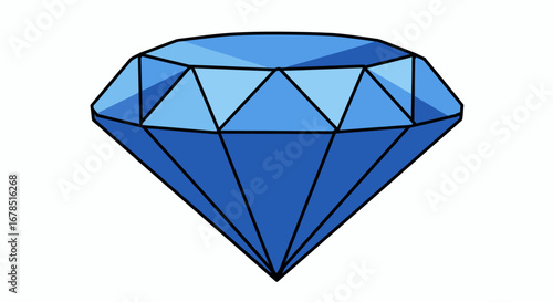 A striking blue diamond, rendered as a clean vector graphic with sharp facets, perfect for luxury and design projects.