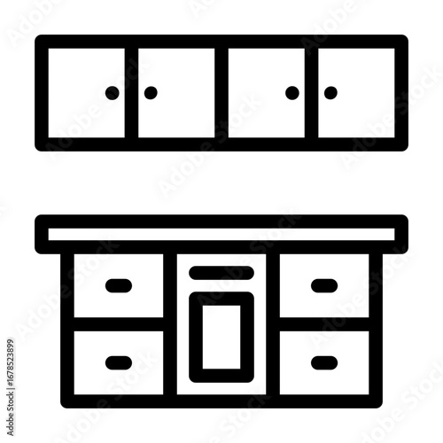 a collection of icons containing various home equipment icons such as chairs, tables, cupboards and so on
