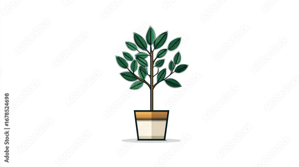Obraz premium Potted plant illustration