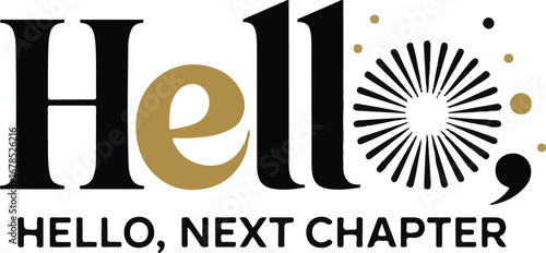 New year hello next chapter text design isolated on transparent background